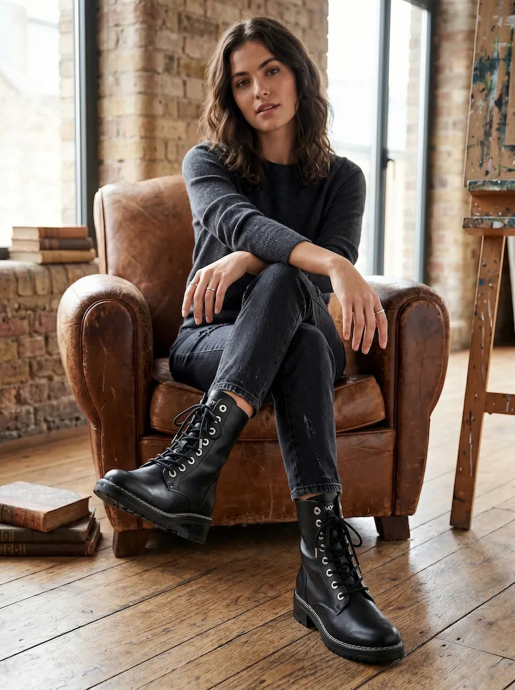 AI Model wearing footwear in a fashion photoshoot